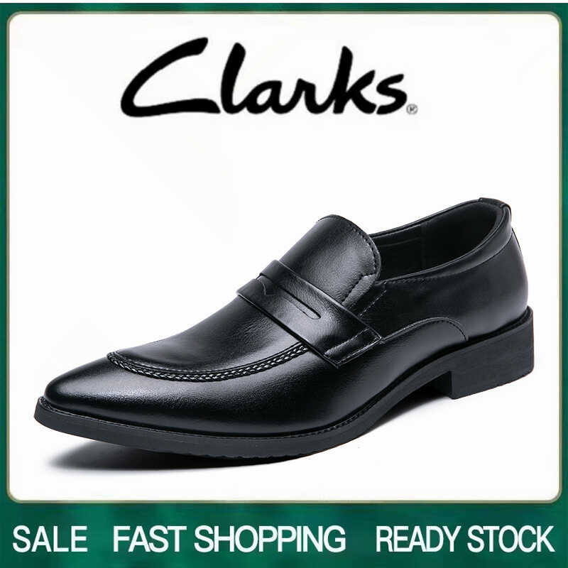 สีดำ Clarks_รองเท้าผู้ชาย รุ่น รองเท้าหนังแท้ รองเท้าทา