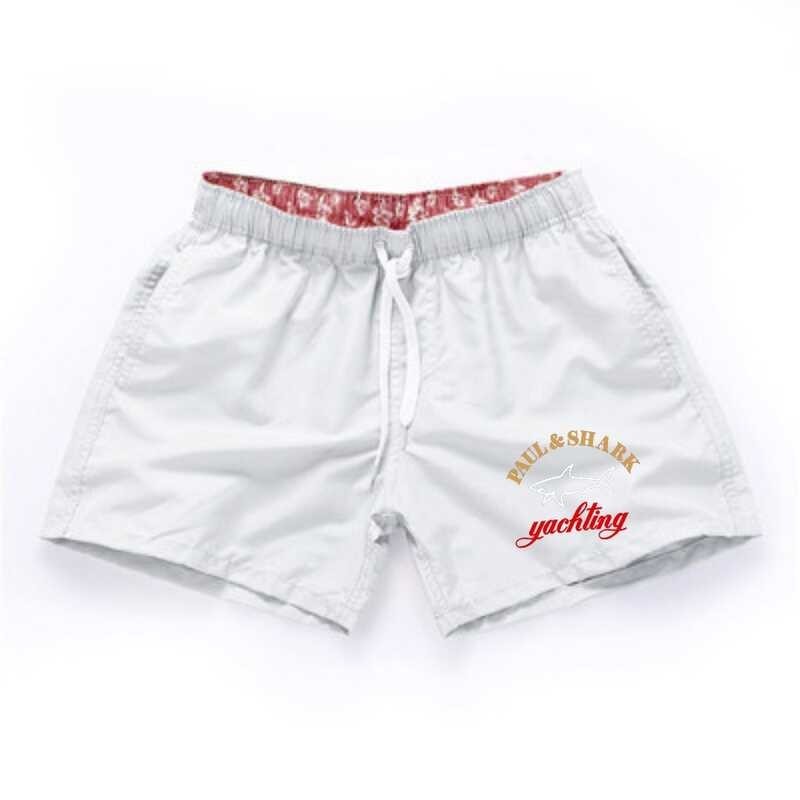 new style Summer men's Beachwear Paul Shark high-end brand shorts solid color quick drying swimming