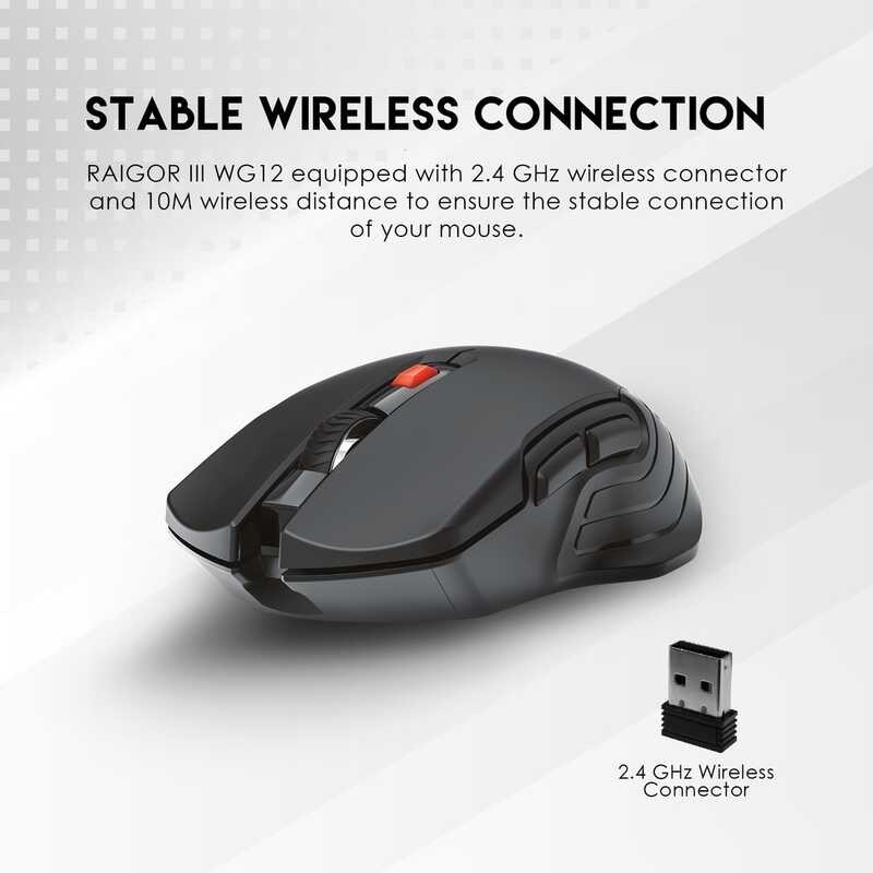 [HOT ❀ SDGFLHK 118] Fantech Raigor III WG12 Gaming Mouse with 2.4GHz Wireless Connection, Up to 200