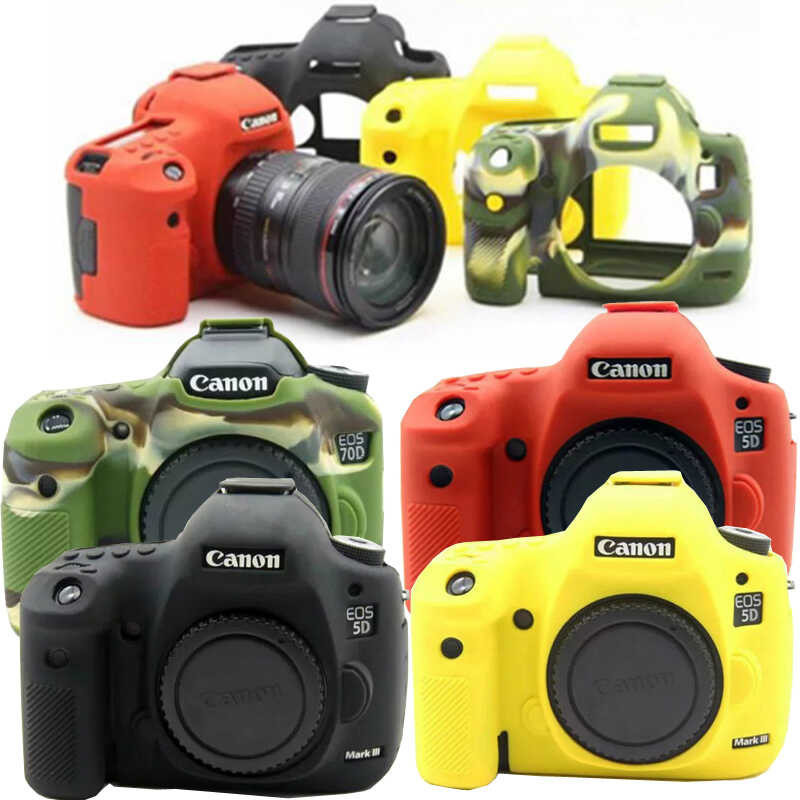 7 กระเป๋าใส่กล้องซิลิโคนอ่อนนุ่มสำหรับ Canon 5Dmark III 5D3 5D4