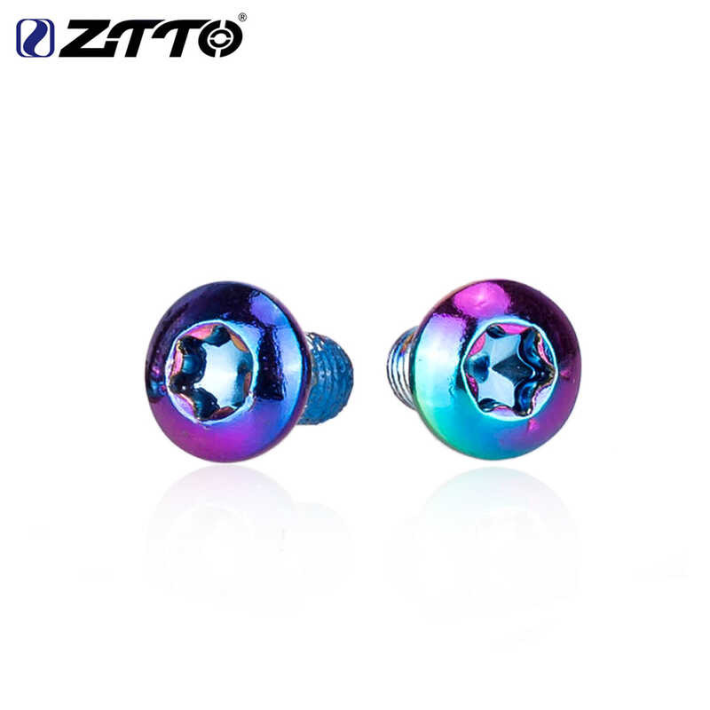 ZTTO Bicycle Brake Disc Stiffen Colorful Rainbow Stem Thread M5x9mm 18Mm T25 Screw Allen Bolt Steel 
