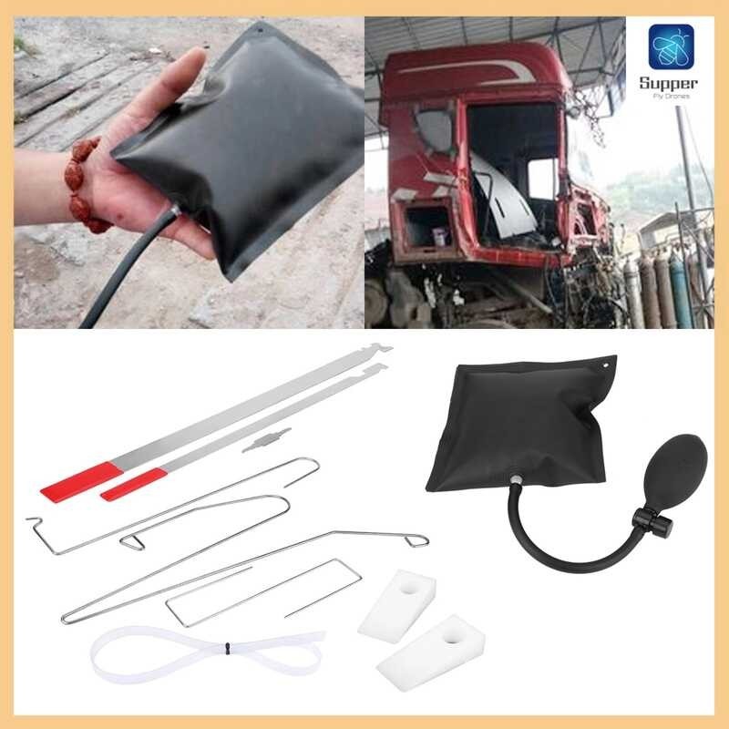 10Pcs Universal Car Door Key Lost Lock Out Emergency Door Unlock Open Tools W/ Air Pump Wedge