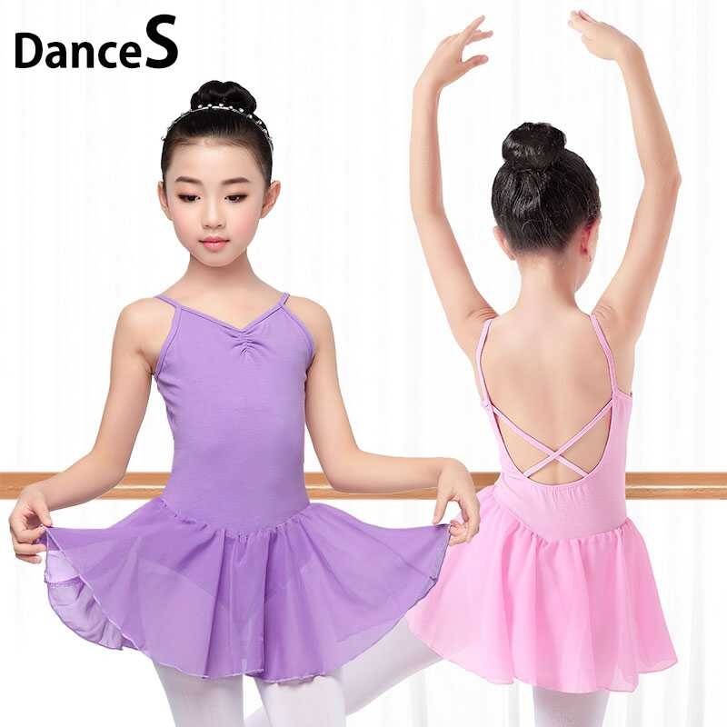Ballet Outfit Dance Leotard Dress Kid Girls Professional Gymnastics Performance Dance Costumes Chif