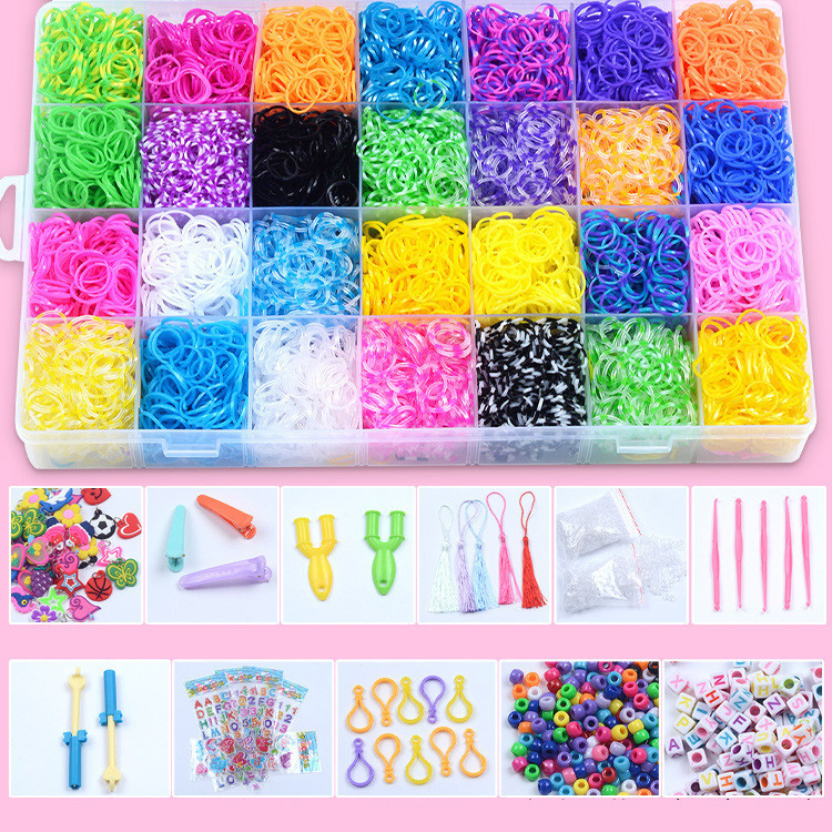 10000 Loom Bands Kit ยางรัดสําหรับสร้อยข้อมือทําชุด DIY Art และ Craft Mega Refill Kit สาวความคิดสร้างสรรค์ของขวัญเพื่อปรับปรุงจินตนาการของขวัญในอุดมคติ