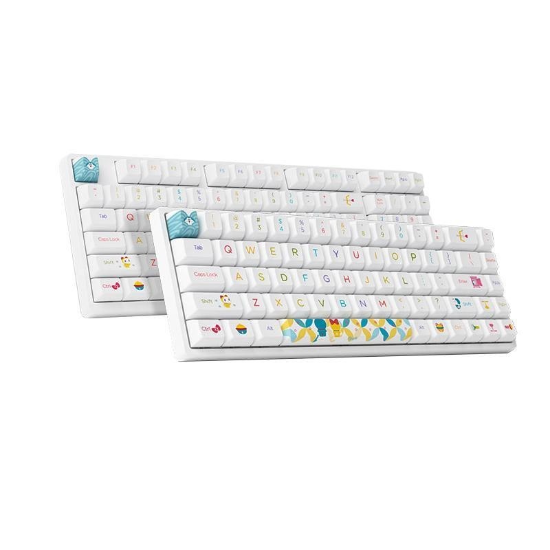 Akko 3068B Doraemon Rainbow Edition คีย์บอร์ดเครื่องกลสามโหมดไร้สายบลูทูธแบบพกพาการ์ตูน RGB