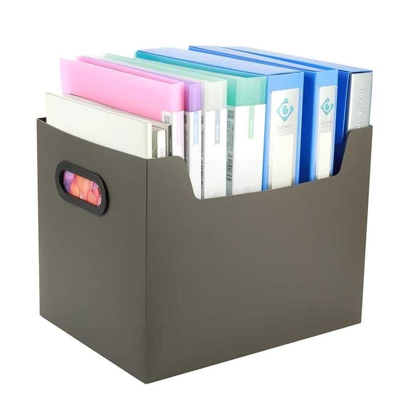 File Multiftional Box Plastic Folding Book Storage Box Office Desktop Resignation Sorting Box Thick