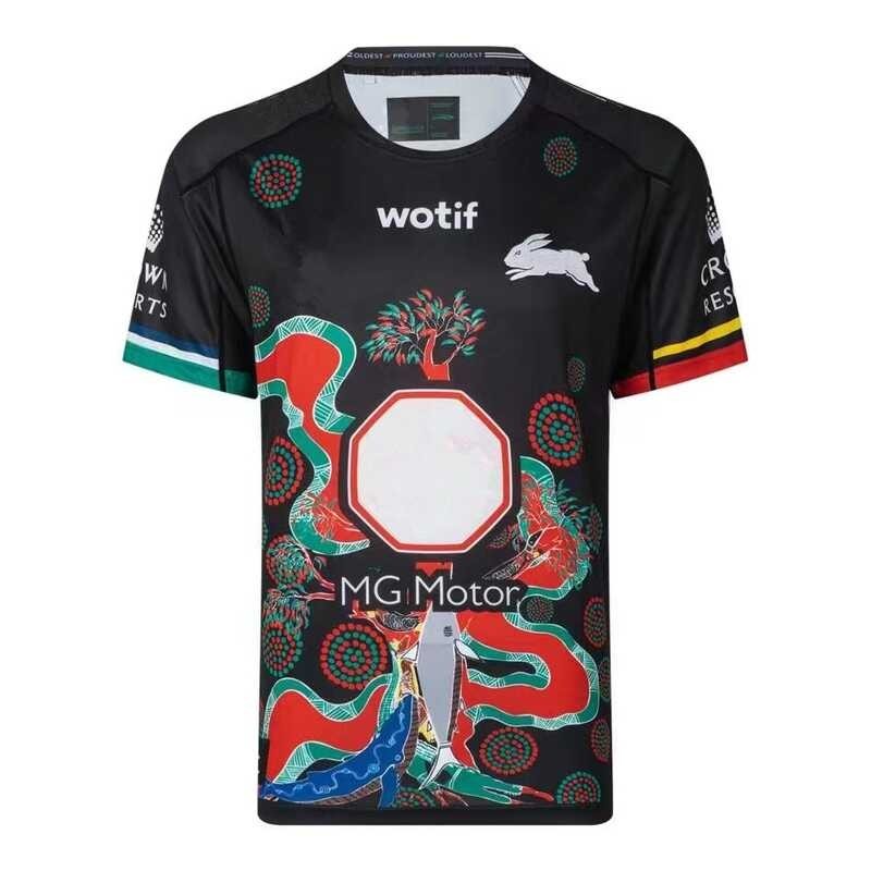 2022 2023 Australia South Sydney Rabbitohs INDIGENOUS ANZAC rugby jersey t-shirt singlet Retro Rugb