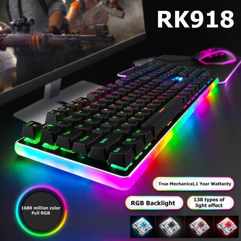 Kludge Official Royal Original RK918 Wired Mechanical Keyboard, RGB Backlit Gaming Keyboard with La
