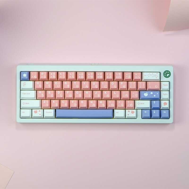 Only】G Peach 【Keycap Blossom keycap 129 Keys Profile PBT Five-Sided Sublimation With 2U 1.75U Shi