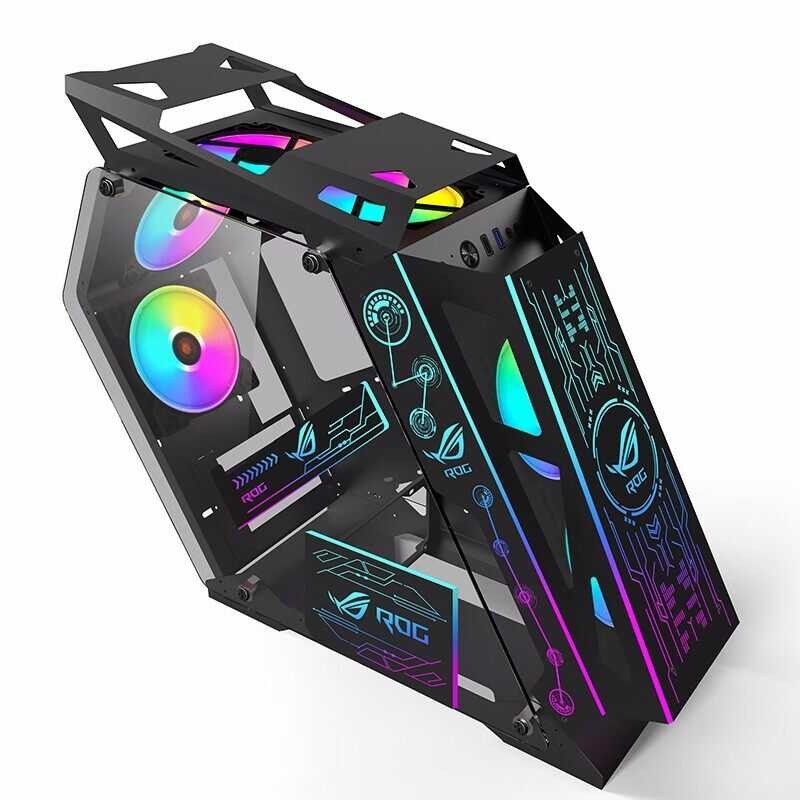Small Power Train K E-sports Computer Case Open Type Sided Glass Support M-ATX MINI-ITX Mainboard 2