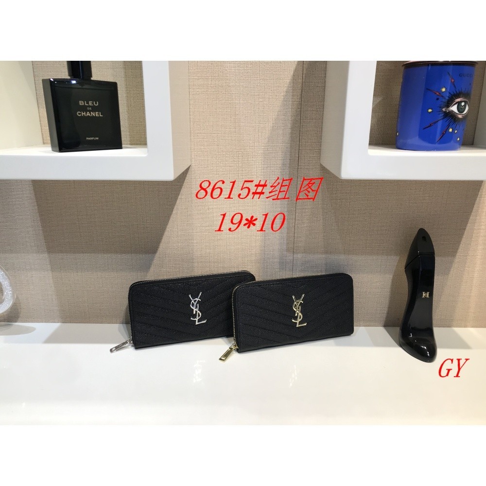 Ysl กระเป๋าสตางค์หนัง PU ใบยาว มีซิปคู่ ความจุสูง ลายนูน แฟชั่นสําหรับสตรี 2024 29