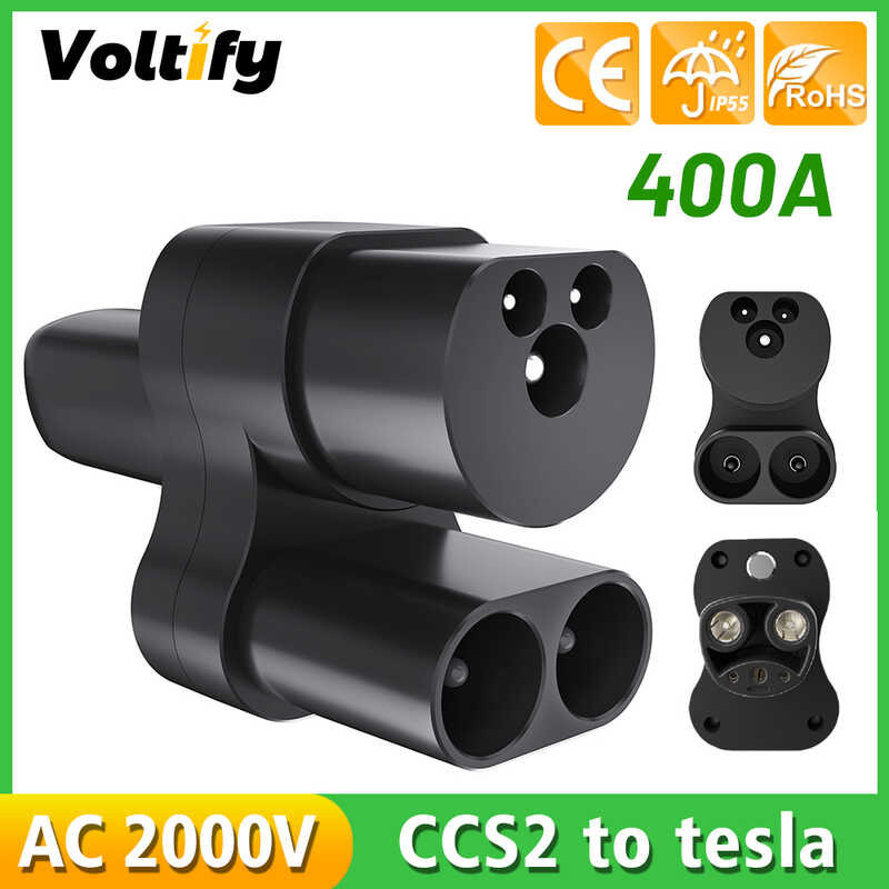 Ccs2อะแดปเตอร์ Tesla ตัวแปลงขั้วต่อที่ชาร์จรถยนต์ไฟฟ้า Ccs2กับอะแดปเตอร์เทสลา400a 1000V ราคา ถูกที่สุด ดีลบีเคเค
