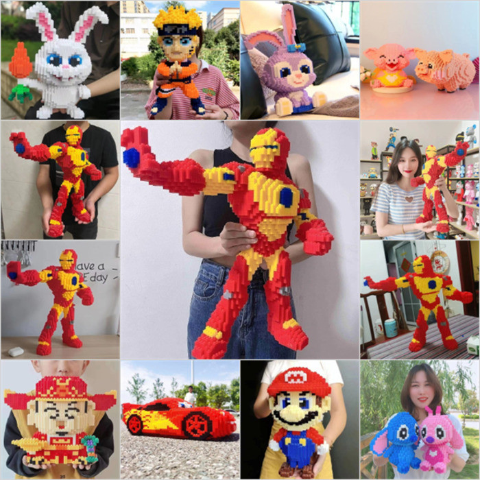 ของขวัญคริสต์มาส ปริศนา Iron Man สรรเสริญสติปัญญาของเล่นกระต่ายน้อยสีขาวราคาถูกใส่บล็อกตัวต่อนารูโตะจัดส่งที่รวดเร็ว เครยอนชินจัง
