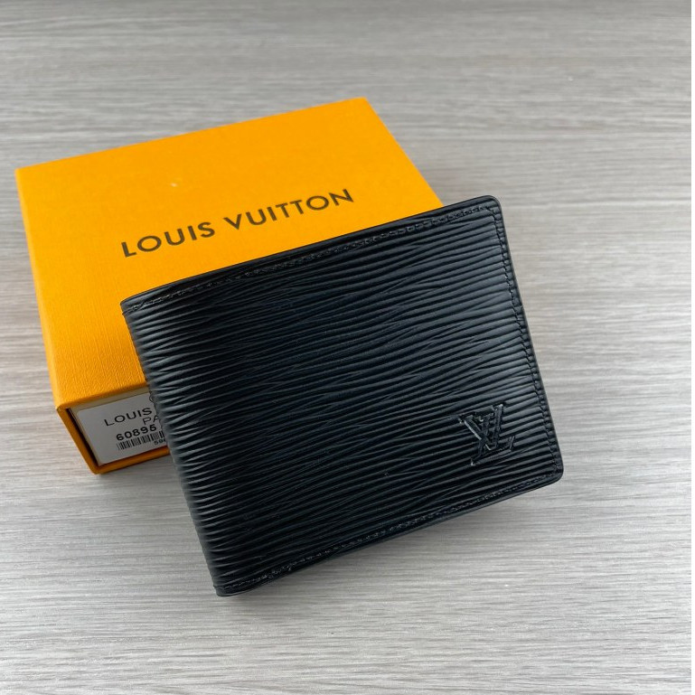 พร้อมส่ง ของแท้ Louis Vuitton กระเป๋าสตางค์ ใบสั้น หนังวัวแท้ แบบคลิปหนีบ แฟชั่นสําหรับผู้ชาย 60895
