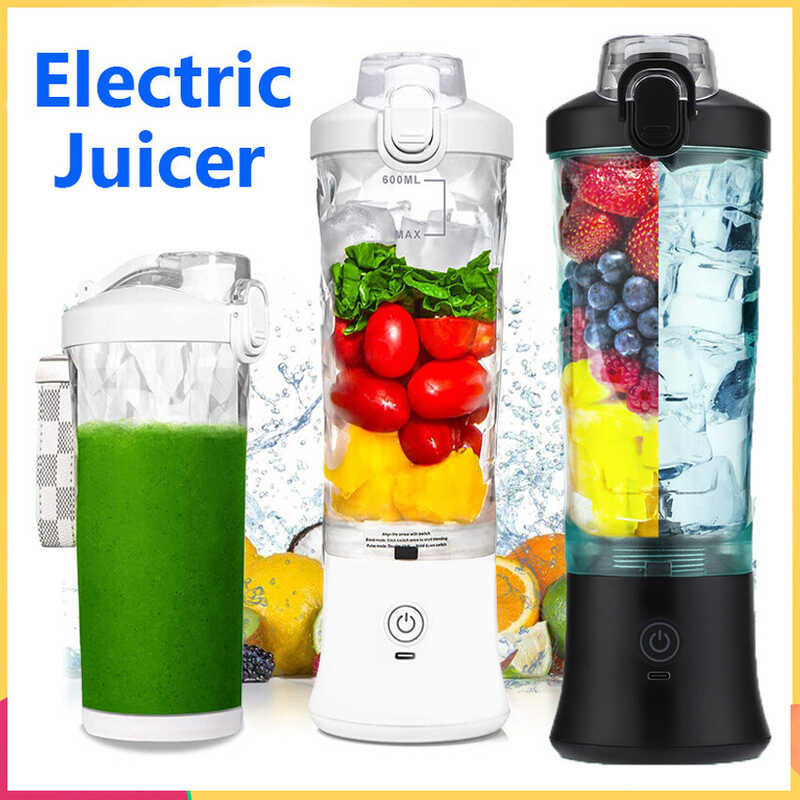 Electric Juicer Multifunctional Fruit Mixers 600ML Portable Smoothie Blender 6 Blades Ice Crusher J