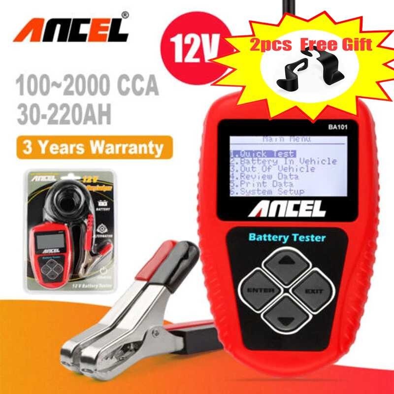 Car ANCEL BA101 Tester Digital 12V 100 to 2000CCA 12 Volts Battery Checker Quick Cranking Charging