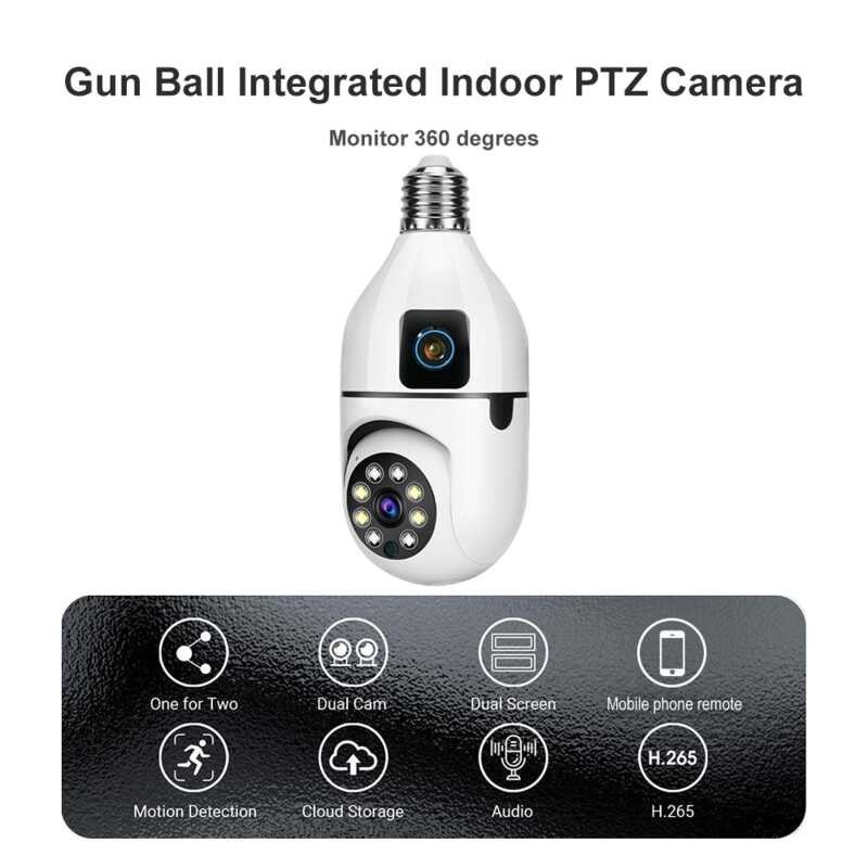 V380 Pro, LLSEE dual screen, E27 bulb CCTV smart home security wireless WIFI indoor mini camera, co
