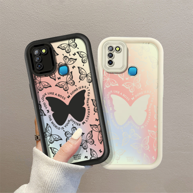 ปลอกสําหรับ infinix Hot 8 9 Pro Play/10 lite 10 11 12 Play Hot 12i Fantasy Butterfly Design น้ําหนักเบาป้องกัน TPU เคสโทรศัพท์