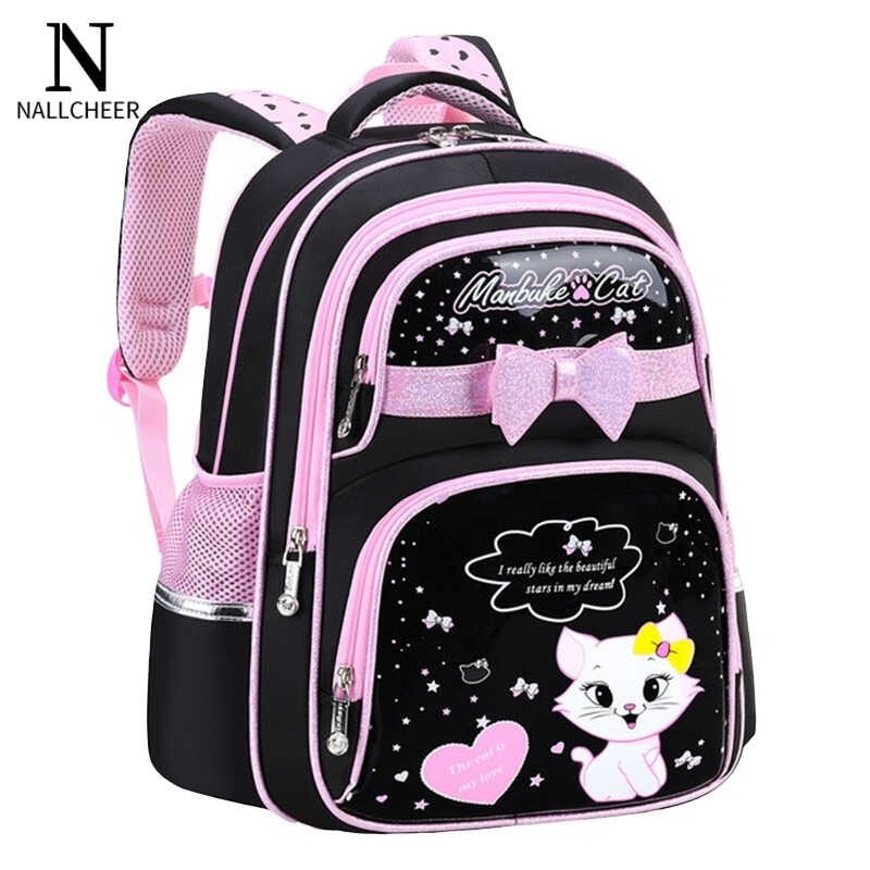 NALLCHEER Pupils 1-6 Grade Children's Schoolbags 6-12 Years Old Cute Girls Backpack