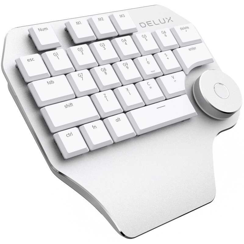 29 DELUX T11 Keys Single-Hand Keyboard Shortcut Key Speech Tool Flat Keyboard, Colour: Dark Grey ,