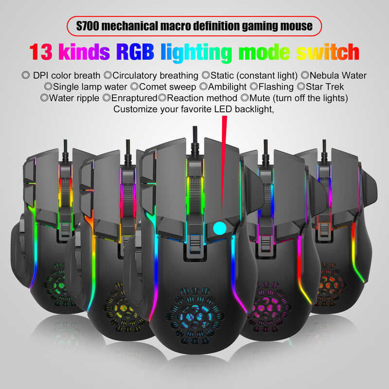 game, 10-key cable e-game, mouse ro programming, 13 RGB light modes, 6 gears, 12800dpi e-   pgrammin