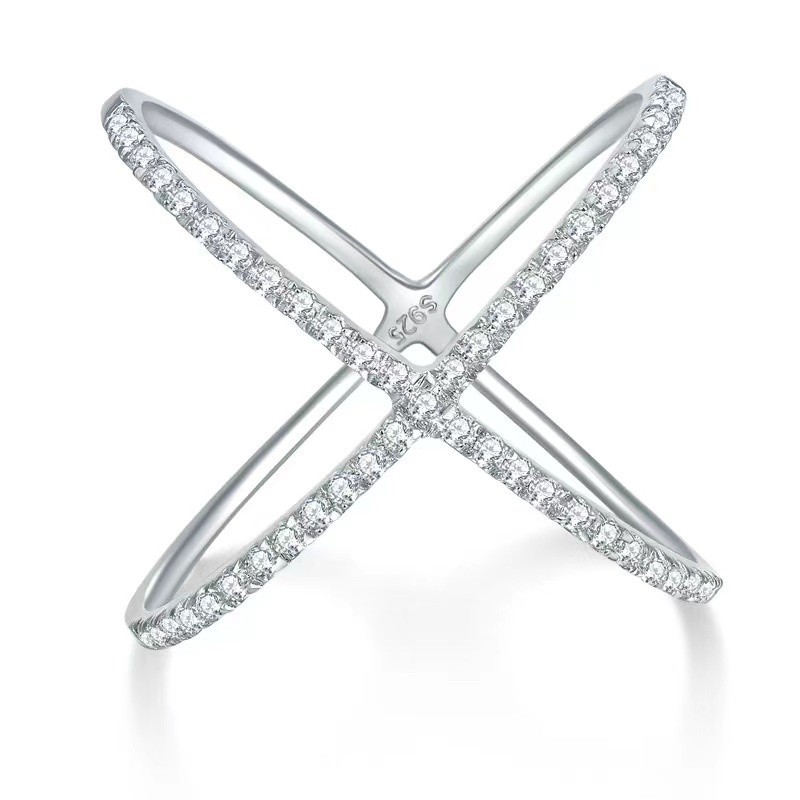 X Shape Moissanite Diamond Rings for Women