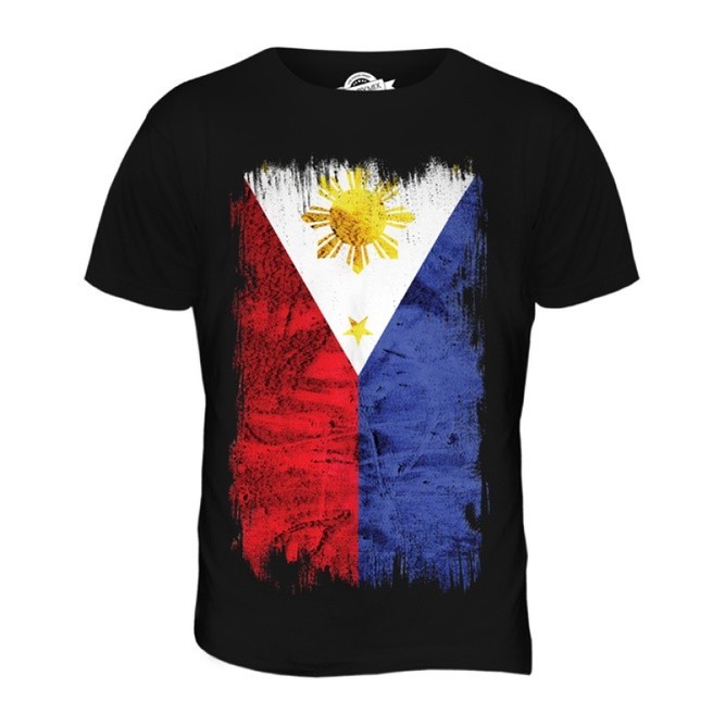 PHILIPPINES GRUNGE FLAG MENS T-SHIRT TEE PILIPINAS PHILIPPINE