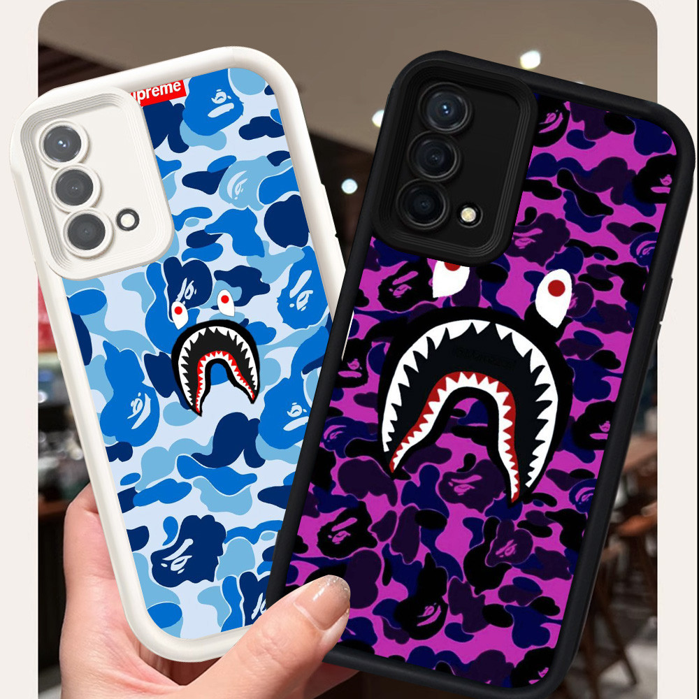 R-6 Bape Shark Case Soft Casing สําหรับ OPPO A95 F19 F19S A55 A74 Cover