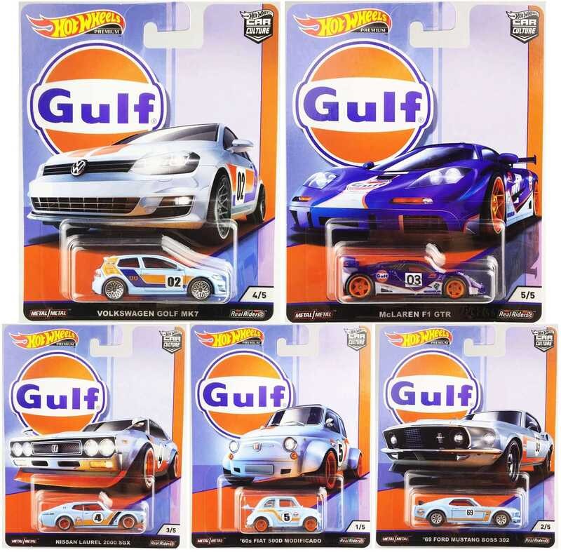 ❤️ ❤️ ล้อร้อน1:64 GULF Volks Wagen VW Golf Mclaren F1 GTR Nissan FIAT 500D FORD MUSTANG Fpy86คอ
