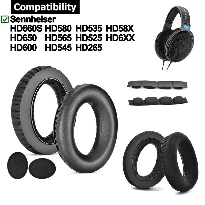 หูฟังแผ่นรองหูฟังสําหรับ Sennheiser HD660S HD650 HD600 HD580 HD565 HD545 HD535 HD525 HD265 HD58X HD6XX ชุดหูฟัง Earpad เบาะฟองน้ํา Earmuffs