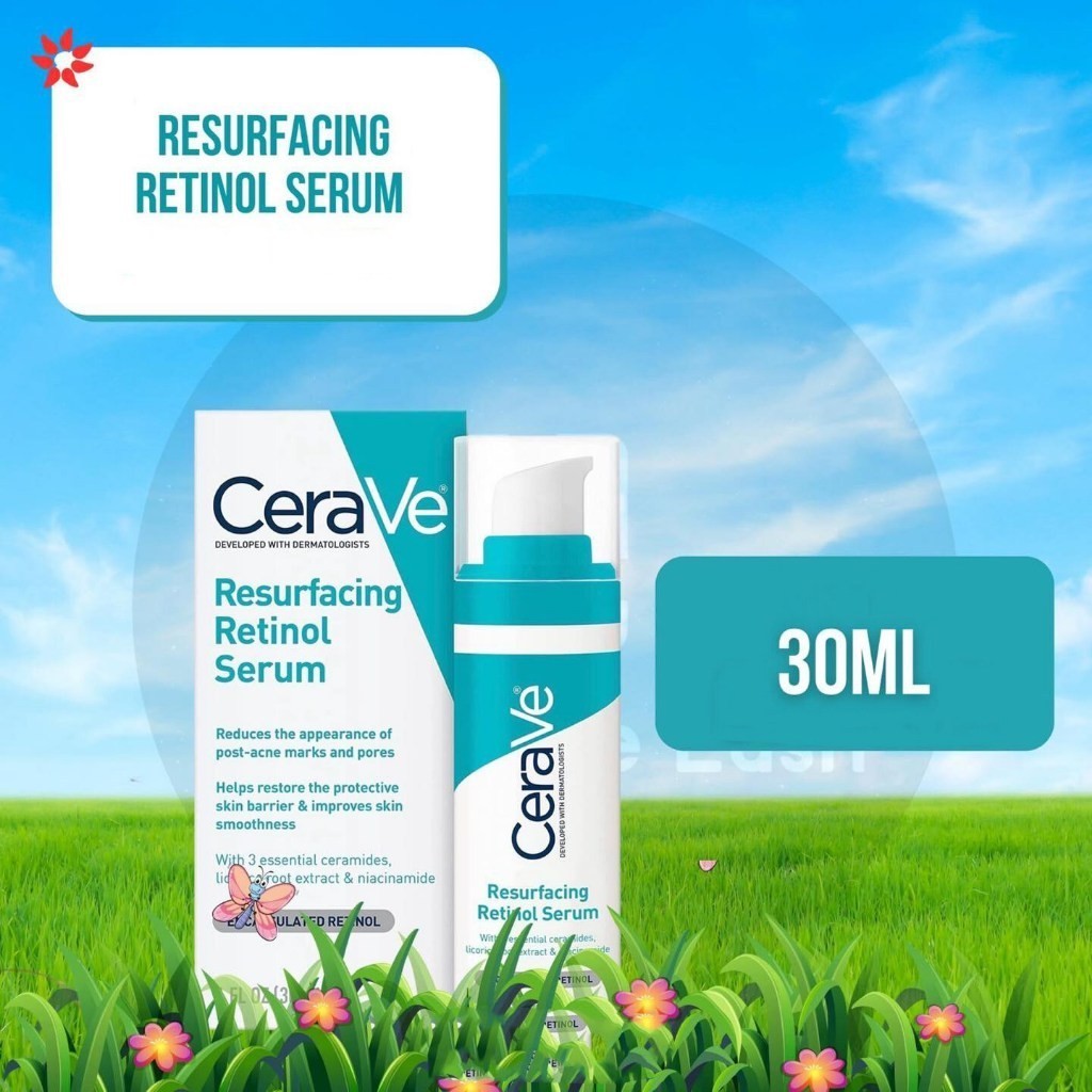 



 ♞,♘,♙เซราวี CERAVE Resurfacing Retinol Serum เรตินอลเซรั่ม 30ml. เอสเซนส์ เซรั่มบํารุงผิวหน้า