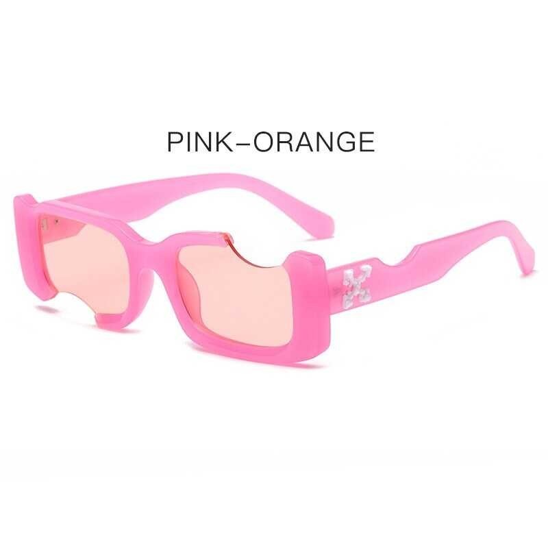 ❤ Shades For Hip Hop Square Sunglasses Women Men Off Notch Hole Design White Sun Glasses Blue Lad