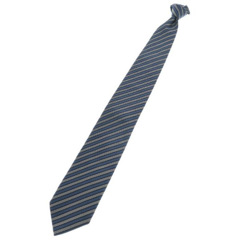 Zegna Tie Silver Black Men Blue Direct from Japan Secondhand