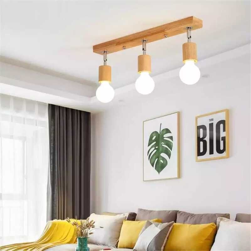 timber track Nordic light modern creative personality simple surface mounted led ceiling bedroom de