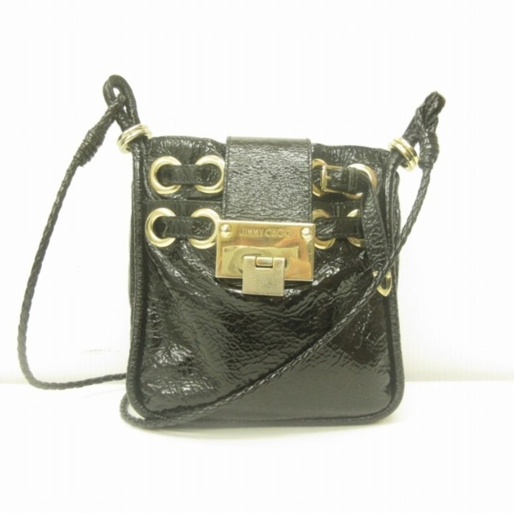 Jimmy Choo Shoulder Bag Crossbody Diagonal Hanging Gold Hardware STK Direct from Japan Secondhand