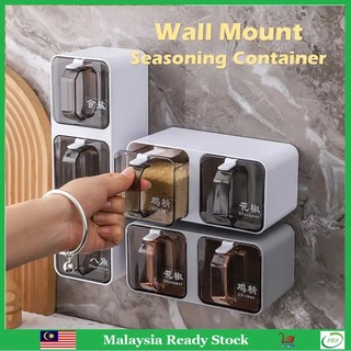 Wall Mounted Seasoning Container Spice Storage Wall Hanging Kitchen Seasoning Box