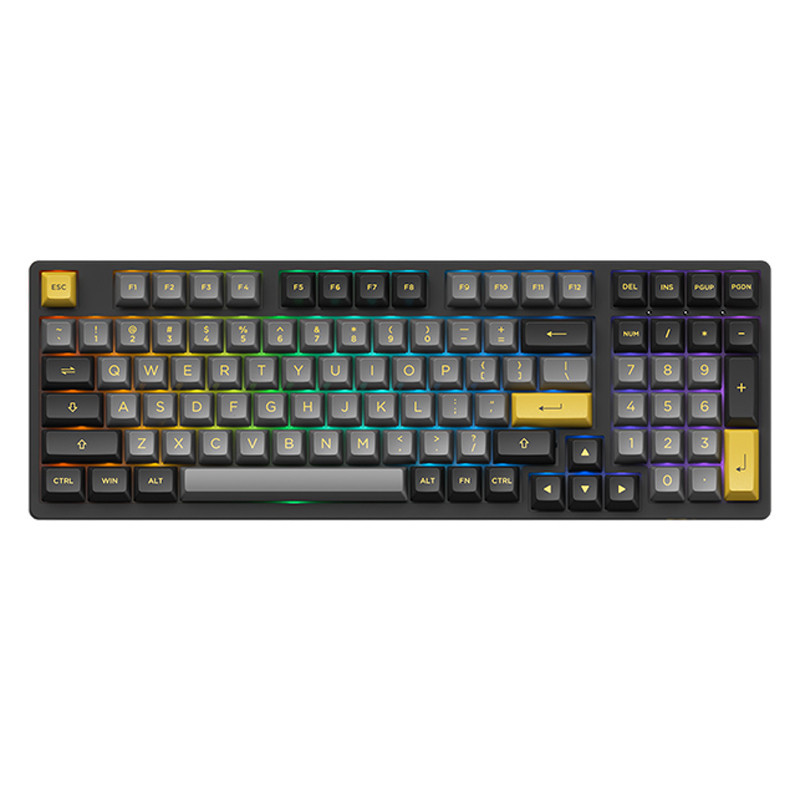 Akko Black & Gold 3098B Hot-swappable RGB Backlit Mechanical Gaming Keyboard USB Type-C Wired/Blueto