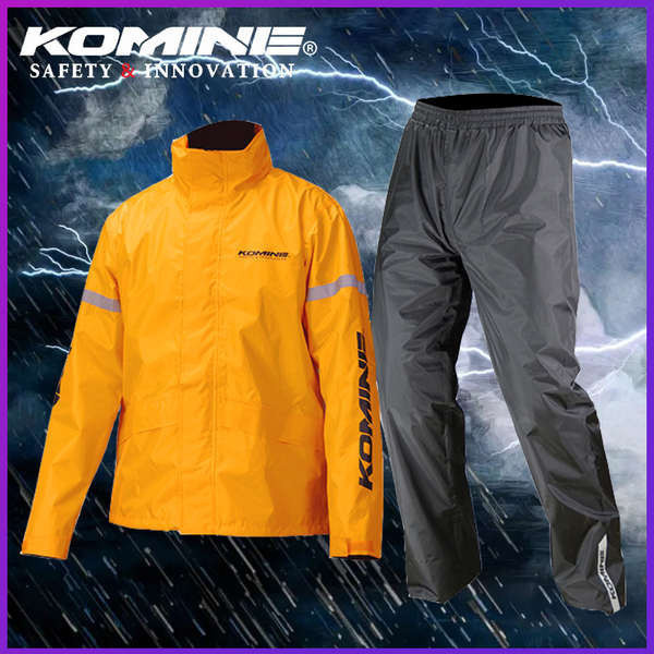 ชุดกันฝน Japan KOMINE รถจักรยานยนต์ขี่เสื้อกันฝนกางเกงกันฝนชุดแยกกันน้ําผู้ชายจลาจลชุดกันฝนเต็มตัว