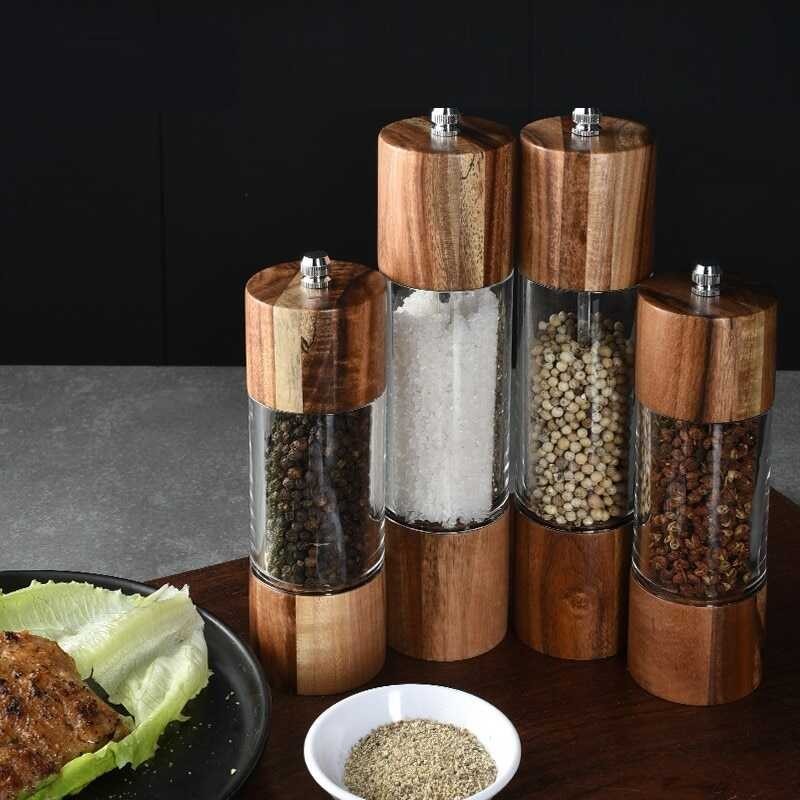 1Pcs Pepper Grinder Transparent Salt And Pepper Mill Salt Grinding Ceramic Core Multipurpose Cruet