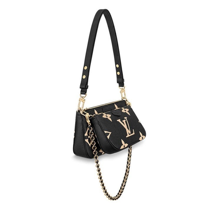 ♞LV/Louis Vuitton Women's MULTI POCHETTE ACCESSOIRES กระเป๋าสะพายไหล่หนังนูนลายนูน M45777