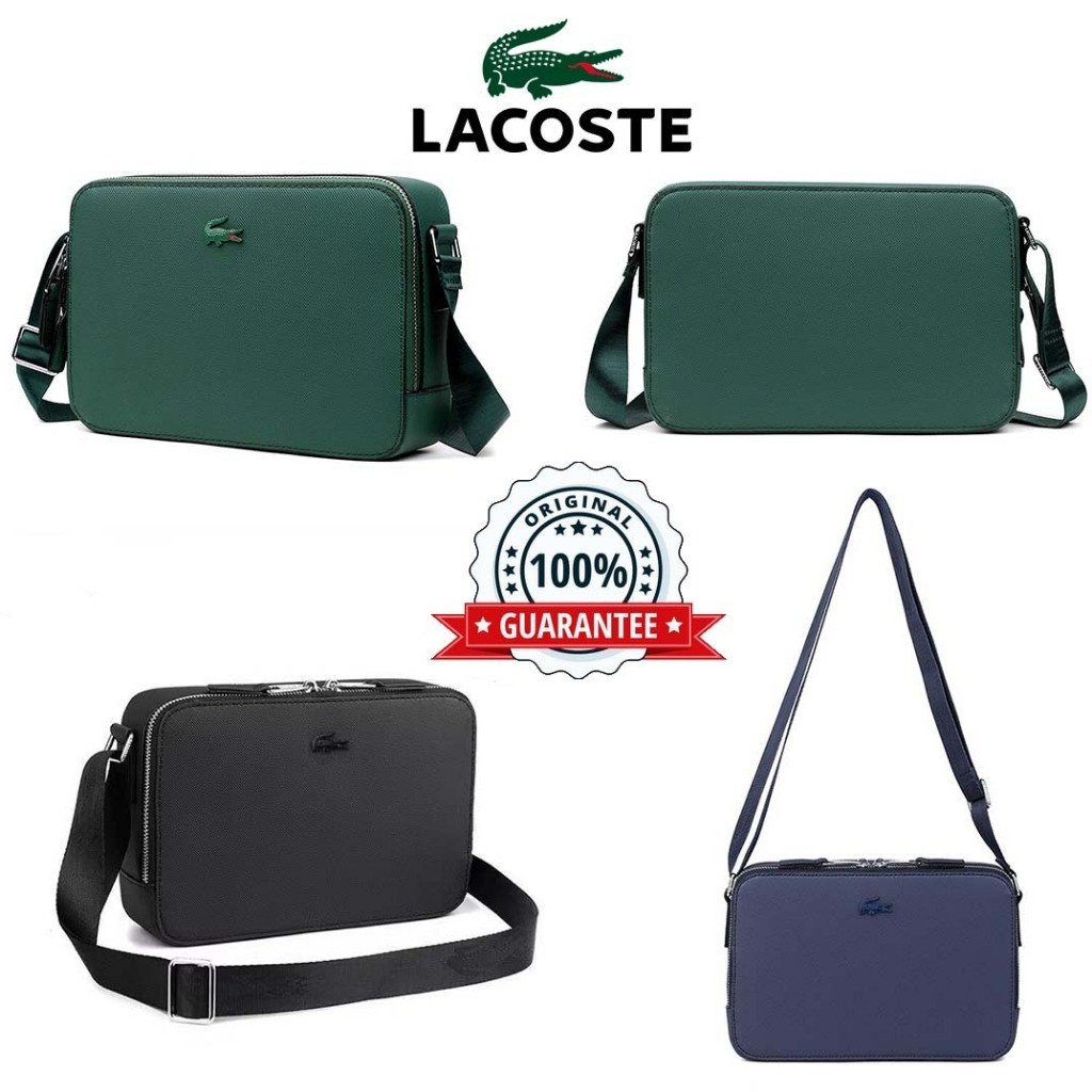 Lacoste กระเป๋าสะพายข้าง ผ้าแคนวาส กันน้ํา สําหรับผู้ชาย และผู้หญิง