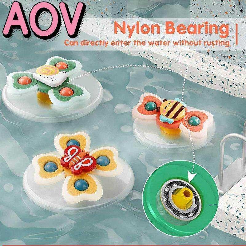 AOV 3Pcs Suction Cup Spinning Top Toys For 3+ Years Old Kids Spinner Toys Persistent Rotation Sucti