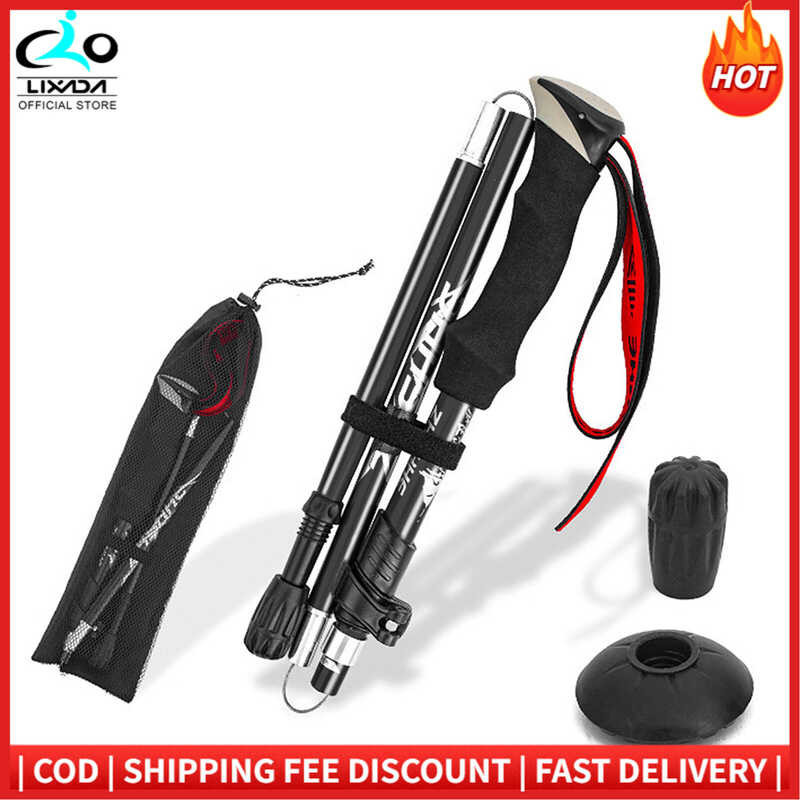 Lightweight Collapsible Trekking Pole Five-Fold Walking Stick For Hiking Camping Backpacking