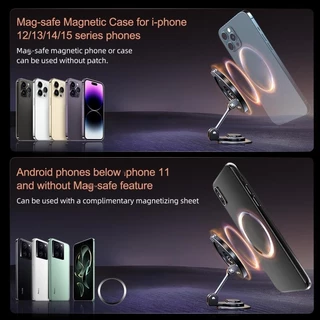Metal Magnetic Car Mount - ที่วางแดชบอร์ดที่แข็งแกร่งสําหรับ iPhone 15/14, MagSafe, Xiaomi, Samsung
