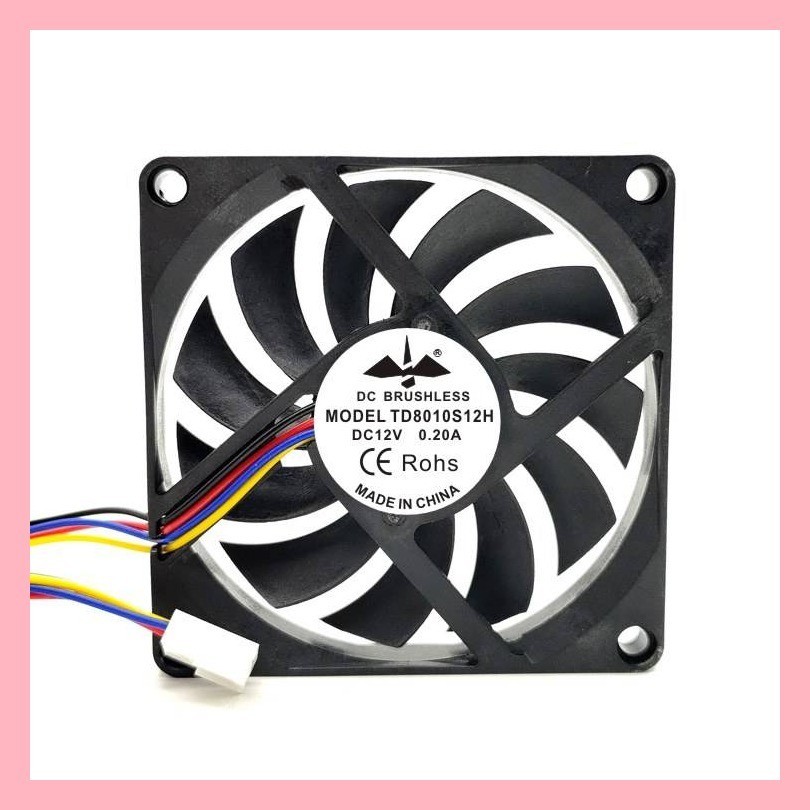 Ultra-thin 8010 8CM 5V/12V/24V Silent PWM สมาร ์ ทควบคุมอุณหภูมิ CPU USB แชสซีพัดลมระบายความร ้ อน