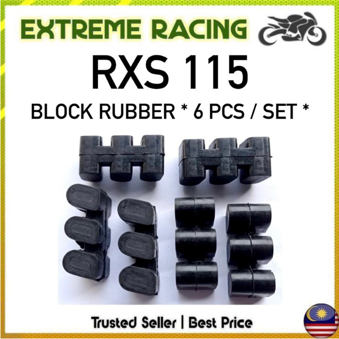 RXS-115 RXS 115 RXS115 ยางบล็อก * 6 ชิ้น / ชุด * บล็อกกระบอก Getah Blok Kit ยาง Yamaha RXS-115 RXS 1