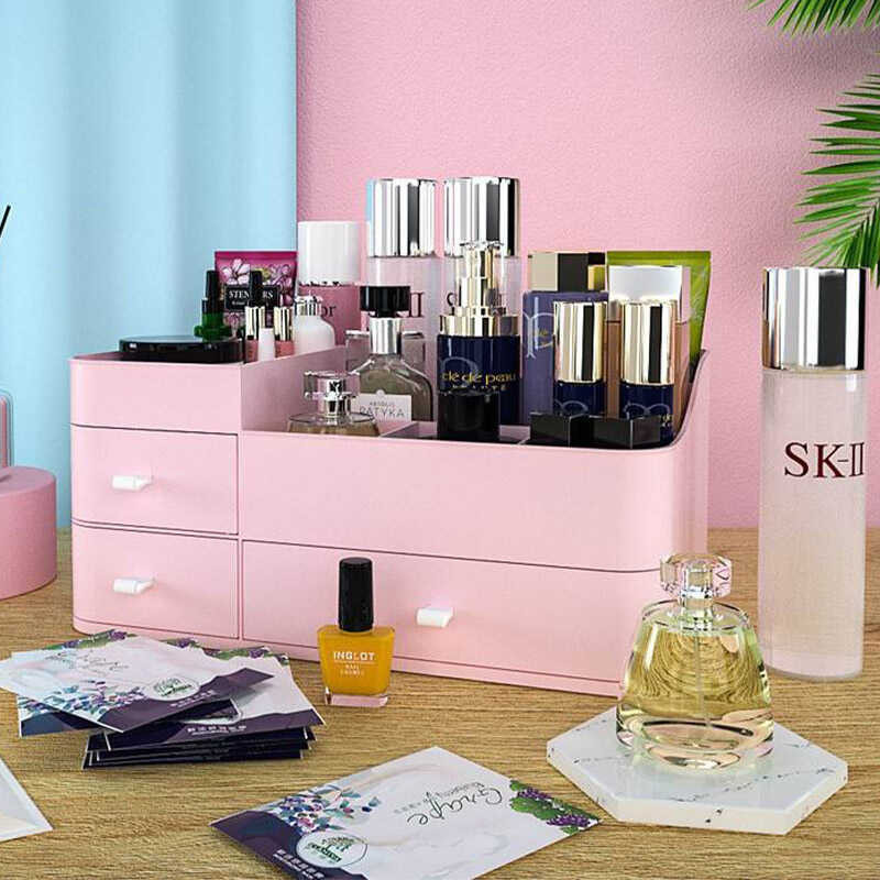 drawer Large Makeup skincare table dresser Plastic lipstick shelf organizer box
