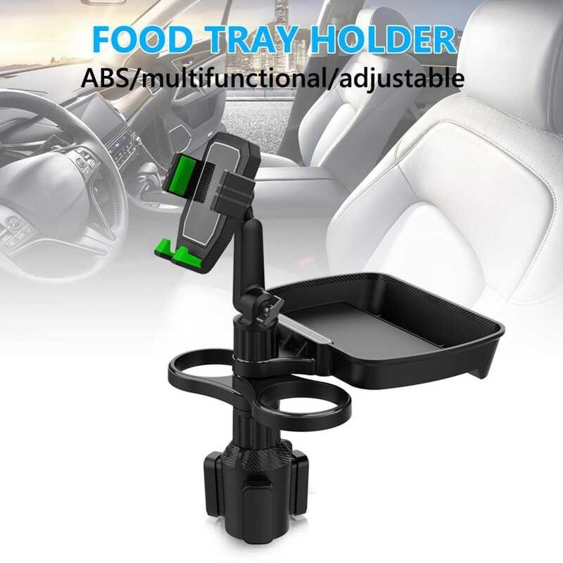 ❤ 4 In 1 Cup Tray 360 Rotating Multifunctional Mobile Phone Holder Mount Adjustable Car Food T
