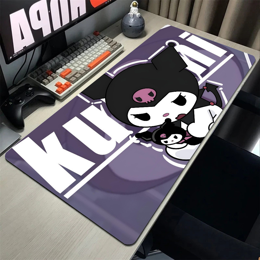 การ์ตูน K-Kuromi Kawaii อะนิเมะ Mousepad แผ่นรองเมาส์สําหรับเล่นเกมขนาดใหญ่ LockEdge หนาแป้นพิมพ์คอมพิวเตอร์โต๊ะโต๊ะ