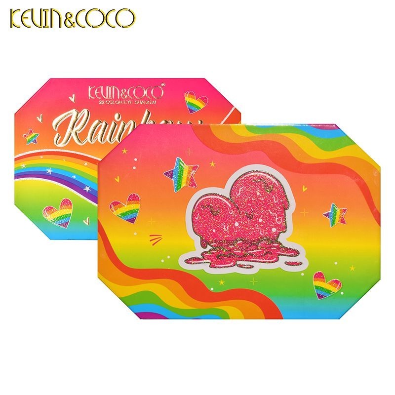 Kevin & COCO พาเลทอายแชโดว์ สีรุ้ง ไม่จางหาย สําหรับแต่งหน้า